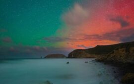 aurora boreale a capo frasca in sardegna