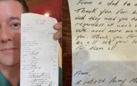 Il padre a cui è stato offerto il pranzo perché giocava con i figli