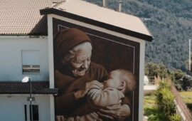 Il murale "Ninna Nanna" di Mauro Patta a Tonara (PH Instagram Mauro Patta)