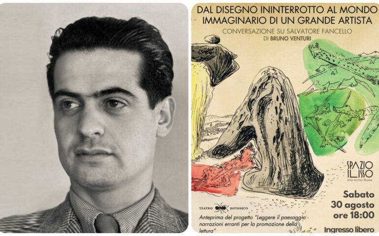 Salvatore Fancello e la locandina dell'evento