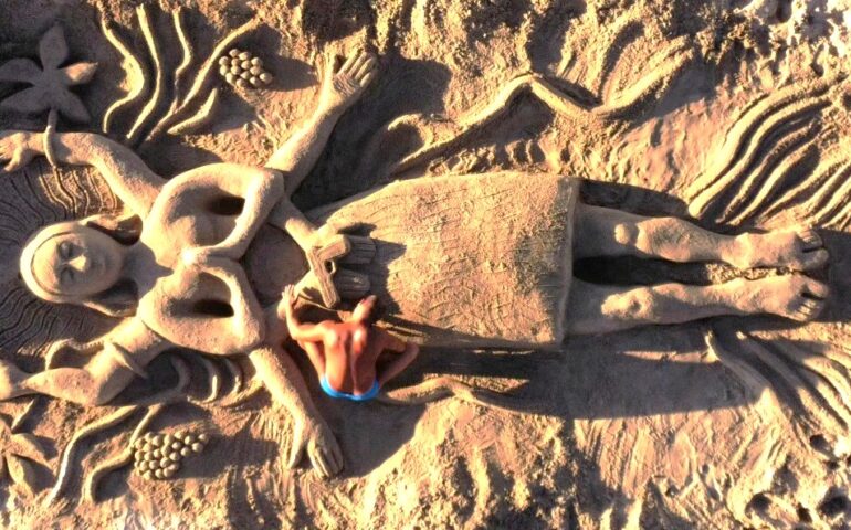 scultura di sabbia di nicola urru