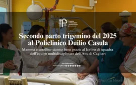 Cagliari, parto da record al Policlinico: il benvenuto alle tre gemelle Camilla, Bianca e Carlotta