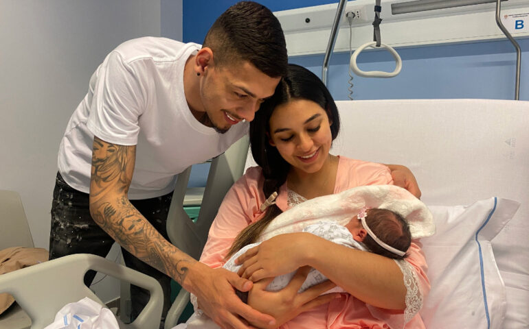 I genitori con la piccola