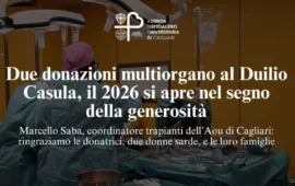 Due donazioni multiorgano al Policlinico Duilio Casula, il 2026 si apre nel segno della generosità