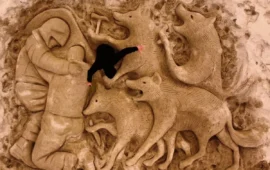 Dopo i fatti di Torino, la risposta di Nicola Urru: una scultura di sabbia per ricordare l’umanità nelle piazze