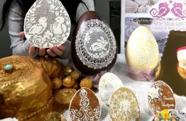 Rita Cardia con le sue creazioni pasquali