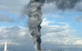 Un incendio alla Saras