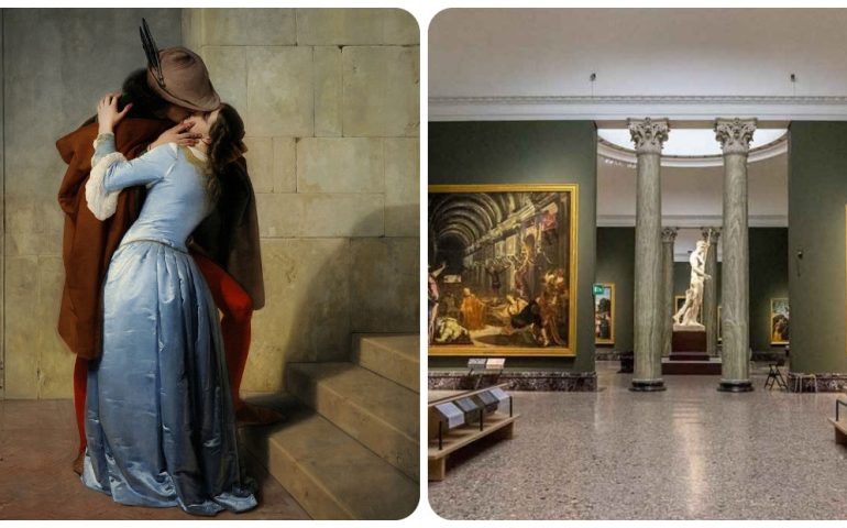 Opere d’arte milanesi: il Bacio di Hayez, capolavoro della Pinacoteca di Brera