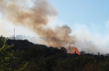 l'incendio divampato ad Orrì