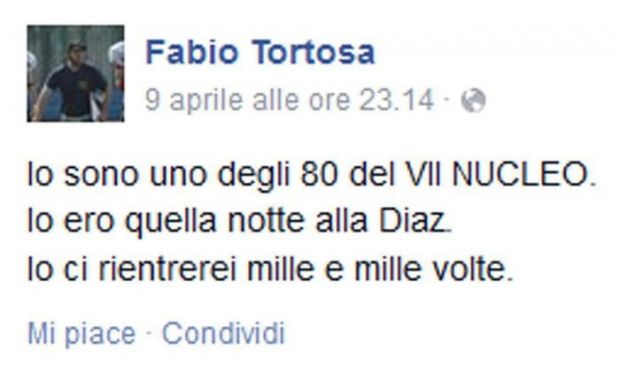 Like al post di Tortosa sui fatti della Diaz. Rimosso dall’incarico il dirigente del Reparto mobile di Cagliari