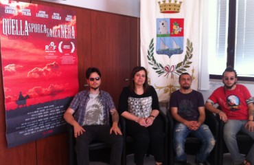 Isabella Ladu, assessore allo sport e alla cultura di Tortolì con Mauro Aragoni e Roberto Comida