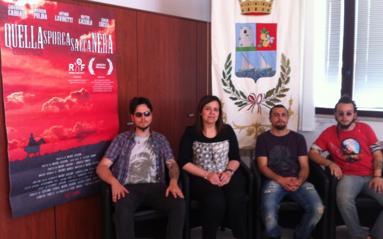 Isabella Ladu, assessore allo sport e alla cultura di Tortolì con Mauro Aragoni e Roberto Comida