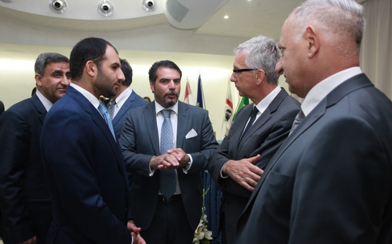 Il Presidente Pigliaru con Romeo Ingrosso e la delegazione irachena