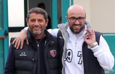 Nella foto Denis Fercia con il mister della Ferrini, Franco Giordano.