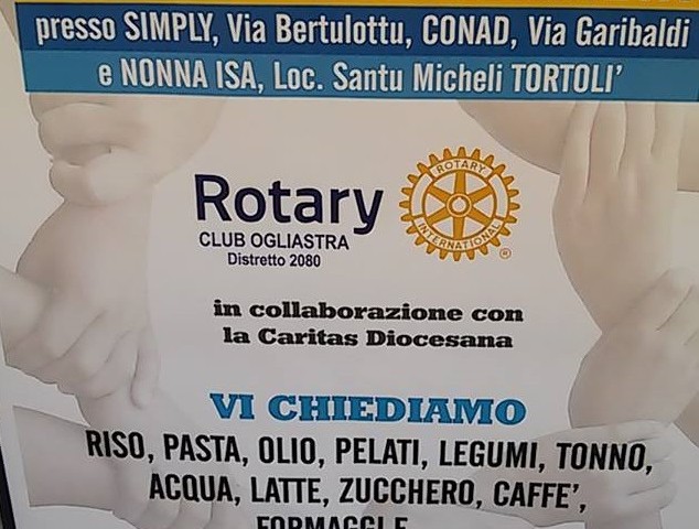 Il Rotary club organizza una raccolta di generi alimentari