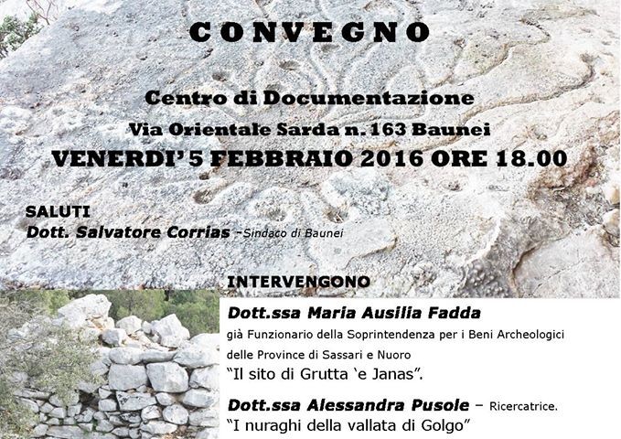 Emergenze archeologiche nel territorio di Baunei. Un convegno venerdì 5 febbraio