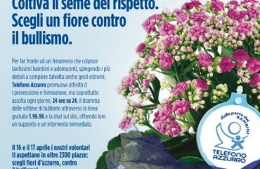 Telefono azzurro, un fiore per il bullismo