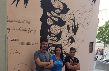 I tre muralisti del liceo artistico