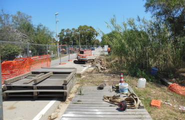 Lavori in corso sul lungomare di Orrì