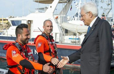 Matteo Gregorio col presidente Sergio Mattarella