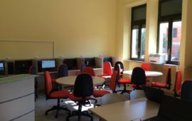 La sala multimediale della nuova biblioteca di Loceri
