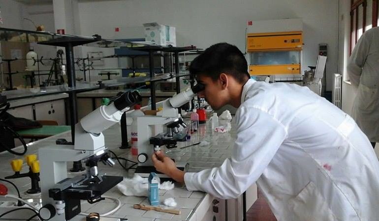 Gli studenti del progetto Laguna in laboratorio