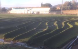 Il campo sportivo di Bari Sardo distrutto dalla pioggia