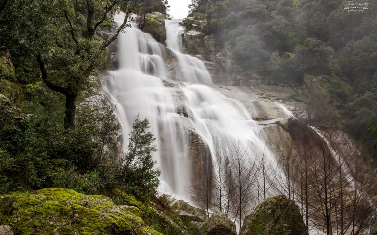 la Cascata Sothai di Villagrande durante le recenti piogge.