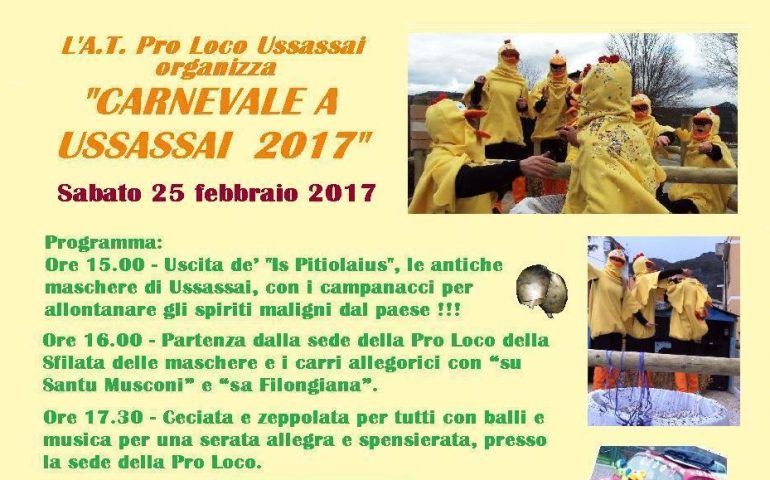 Torna il carnevale ad Ussassai. Per le vie del centro “is Pitiolaius”, “su Santu Musconi” e “Sa Filongiana”.