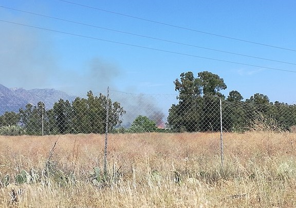 Tortolì, incendio in zona Baccasara