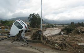 Un’immagine dell’alluvione che colpì Capoterra nel 2008