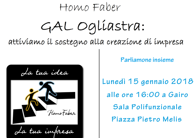 Gal Ogliastra, il progetto “Homo Faber” fa tappa a Gairo