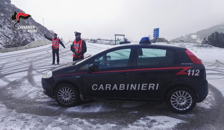 Emergenza neve, Carabinieri in azione in tutto il territorio del nuorese