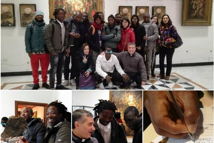 Lanusei, curiosità tra le opere d’arte, due classi di migranti del Cpia in visita al Museo Diocesano