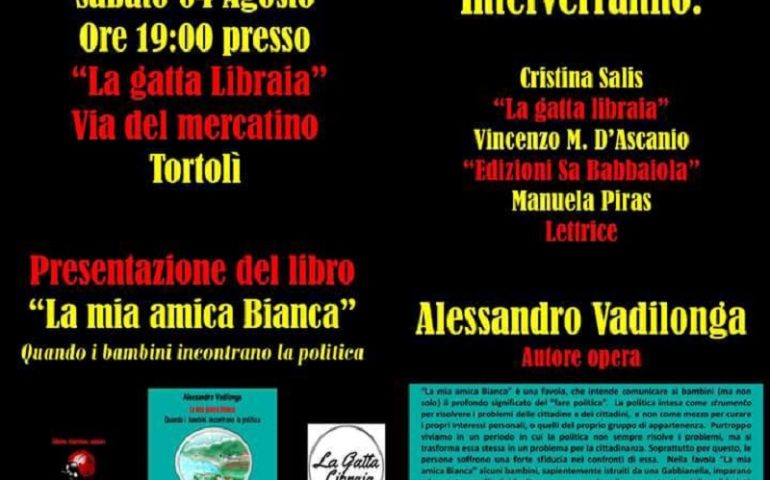 Tortolì, il 4 agosto la presentazione del libro “La mia amica Bianca”