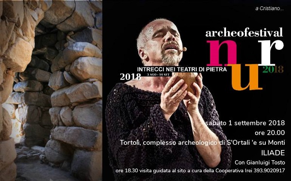 NurArcheoFestival, lo spettacolo Iliade in scena il 1° settembre nel complesso archeologico S’Ortali e su Monti
