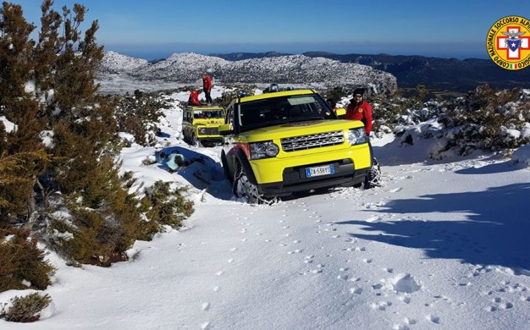 Il Supramonte (innevato) di Urzulei: i bianchi scatti della settimana scorsa del CNSAS