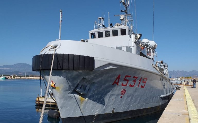 Porto di Arbatax, arrivato stamattina il rimorchiatore d’altura CICLOPE A 5319 della Marina Militare Italiana