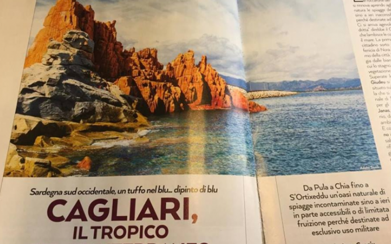 Le Rocce Rosse di Arbatax “trasferite” a Cagliari in un periodico: polemiche e ironia corrono sul web