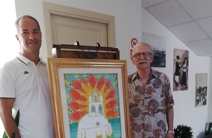 Girasole: in un quadro la chiesa dedicata alla Patrona, il dono del pittore Rinaldo Pani al Municipio