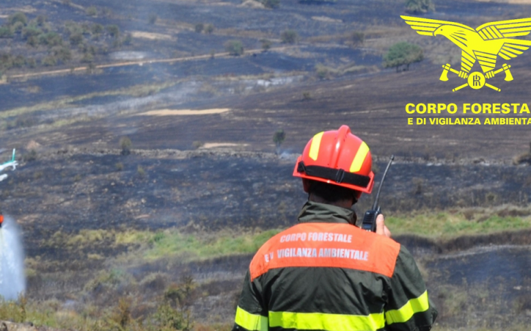 Fiamme a Siniscola, interviene l’elicottero antincendio. Bruciati 3500 mq di macchia mediterranea