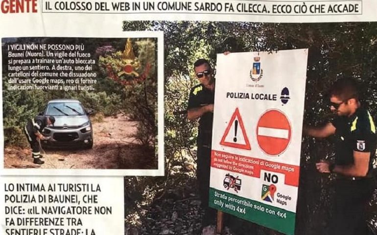 “Nel nome della legge, spegnete Google Maps”: Baunei sulla rivista GENTE