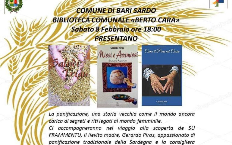 Bari Sardo, nuovo appuntamento in Biblioteca. Ospite d’onore, Gerardo Piras: parlerà della panificazione nell’Isola