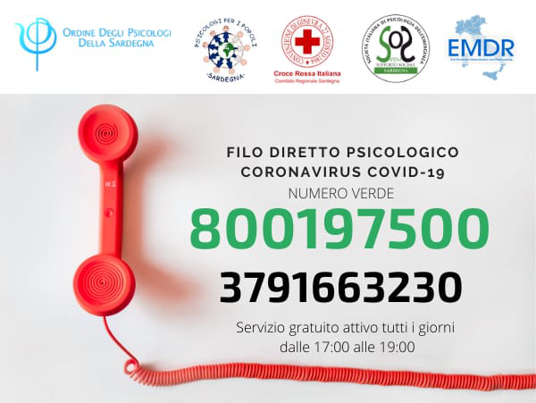 Ordine Psicologi Sardegna: raddoppiano da domani le ore per assistenza psicologica telefonica per Covid-19