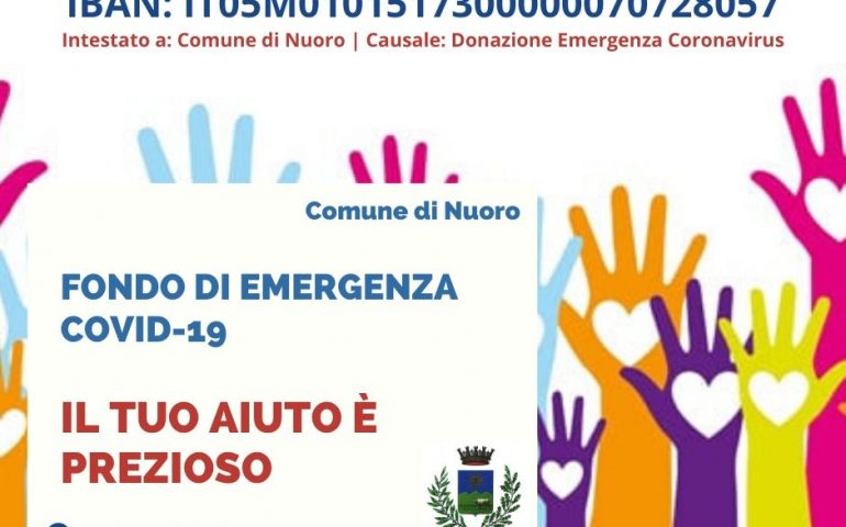Il Comune di Nuoro ha creato un Fondo Emergenza: donazioni per i nuoresi in difficoltà