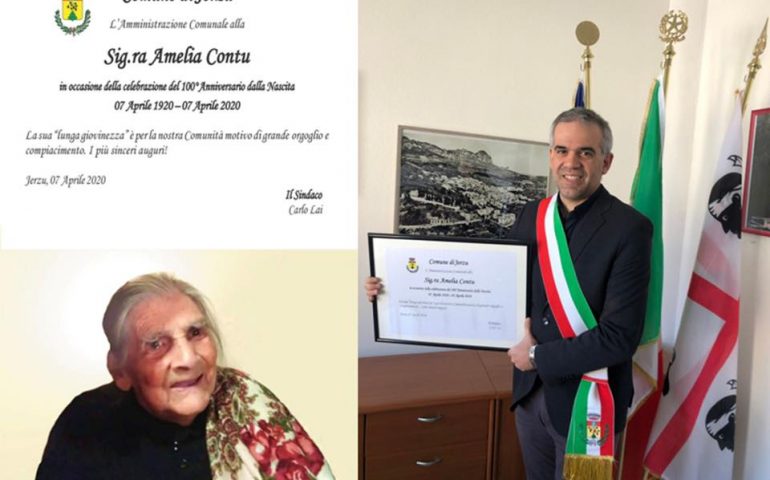 Jerzu in festa per i 100 anni di Zia Amelia Contu. Il sindaco Lai: “Motivo d’orgoglio per la comunità”