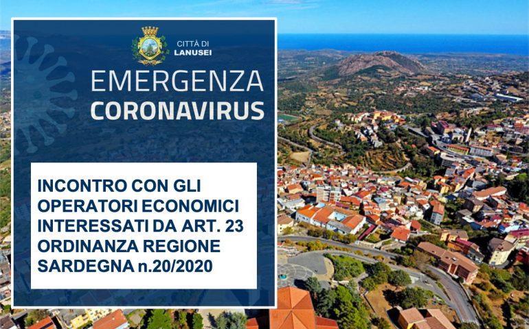 Lanusei, domani incontro formativo con gli operatori economici: focus sull’ordinanza di Solinas del 2 maggio