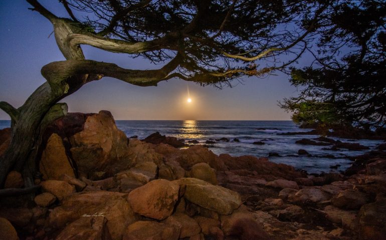 Le foto dei lettori. Alba lunare a Gairo nello scatto di Cristian Mascia