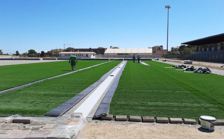 La fotonotizia. Procedono i lavori di riqualificazione del campo comunale Fra Locci