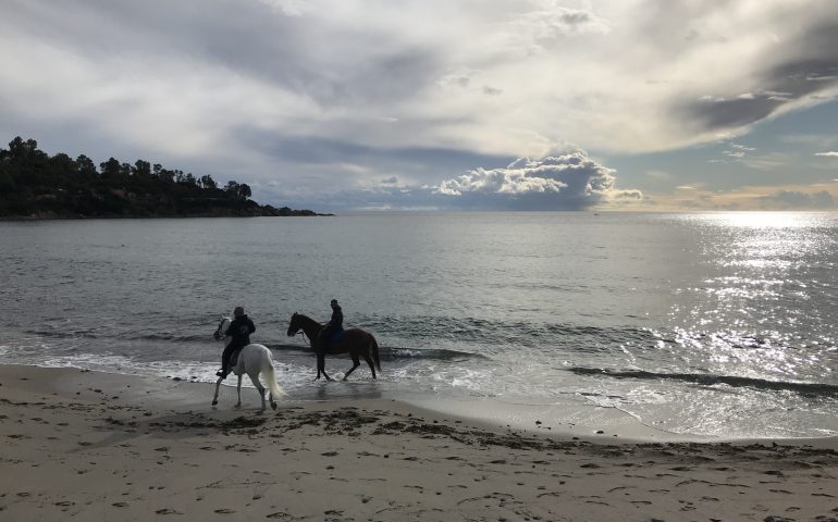 La foto dei lettori. Due cavalieri cavalcano nella spiaggia di Porto Frailis